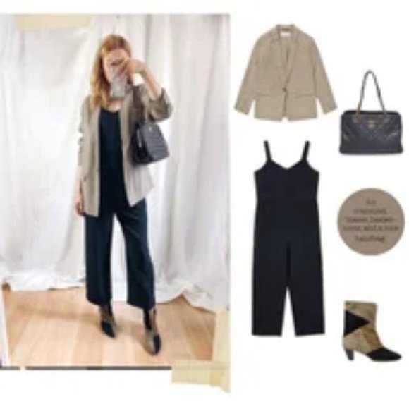 Everlane Japanese GoWeave Slip Jumpsuit Black Size 8 #F-JMPS-TRI-SLP-SL - FLAWED - Picture 2 of 16